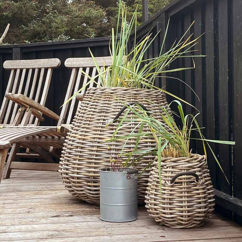 Rattankorb groß Pear Mega 60 x 70 cm in Birnenform aus Kubu-Rattan A2 Living
