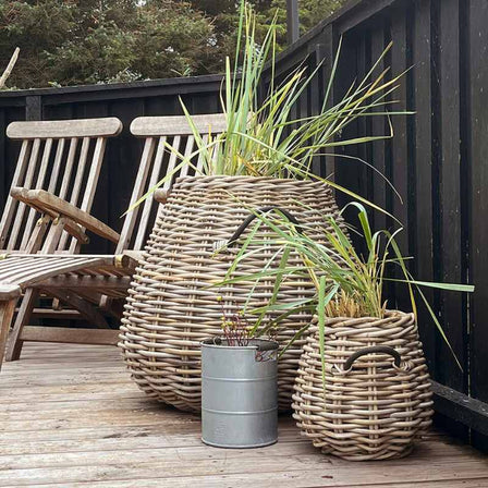 Rattankorb groß Pear Mega 60 x 70 cm in Birnenform aus Kubu-Rattan A2 Living