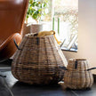 Rattankorb groß Pear Mega 60 x 70 cm in Birnenform aus Kubu-Rattan A2 Living