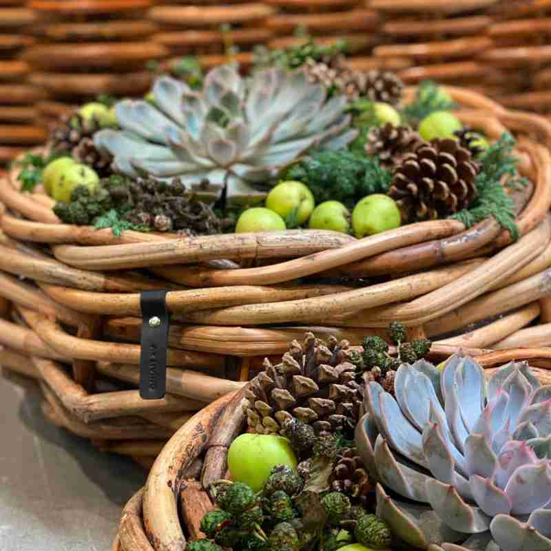 A2 Living Rattan Korb, Schale mini für Indoor und Outdoor, naturbelassen
