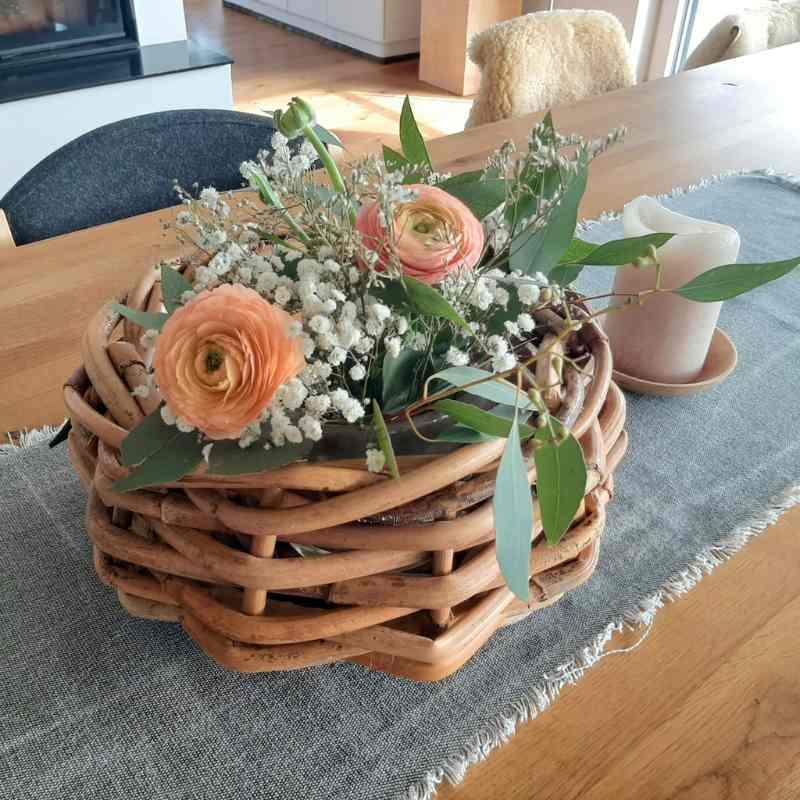 A2 Living Rattan Korb, Schale mini Indoor und Outdoor H: 17 cm, Durchmesser 36 cm