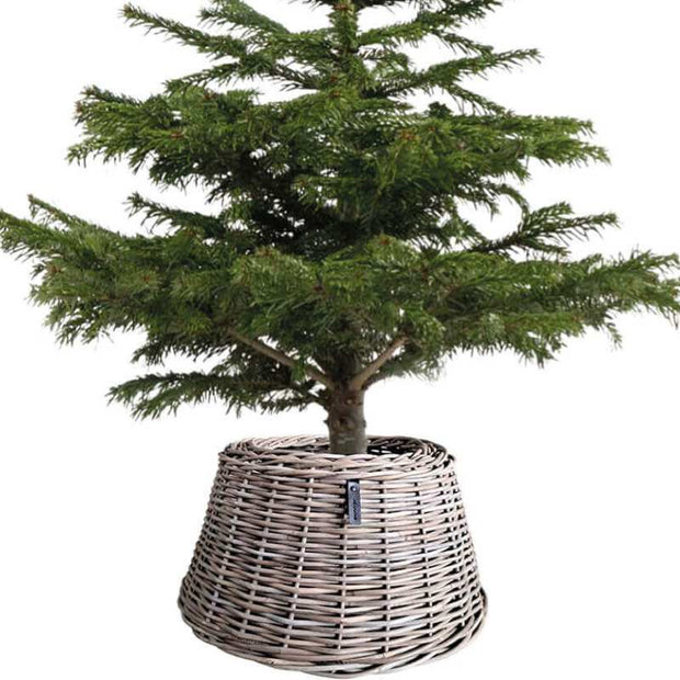 A2 Living Abdeckung für Christbaumständer, Kubu Rattan, Höhe 30 cm, Durchmesser 45-60