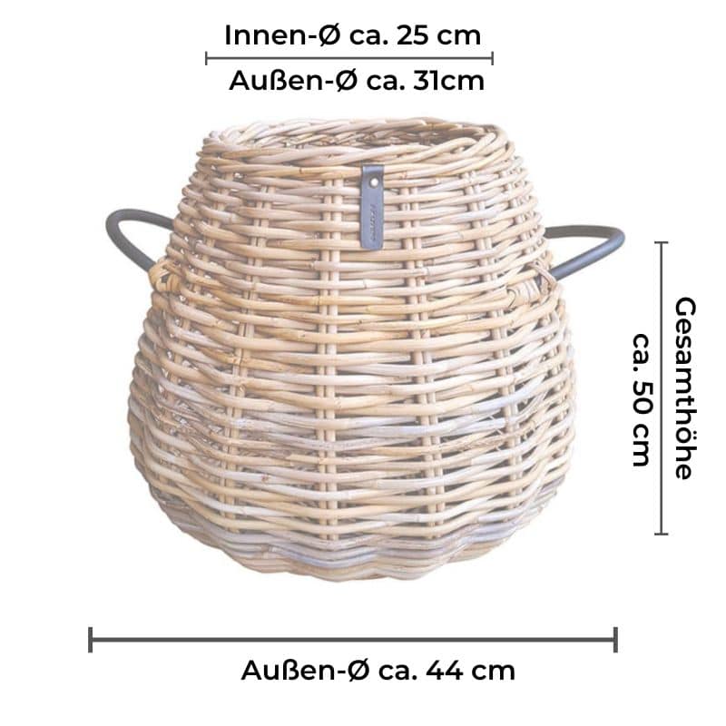 A2 Living Kubu Rattan Korb Pear Maxi