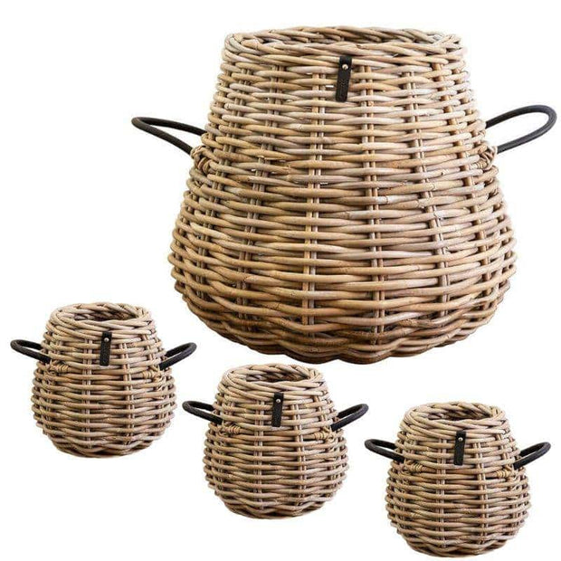 A2 Living Rattan Körbe Pear Kubu im Set, in verschiedenen Größen