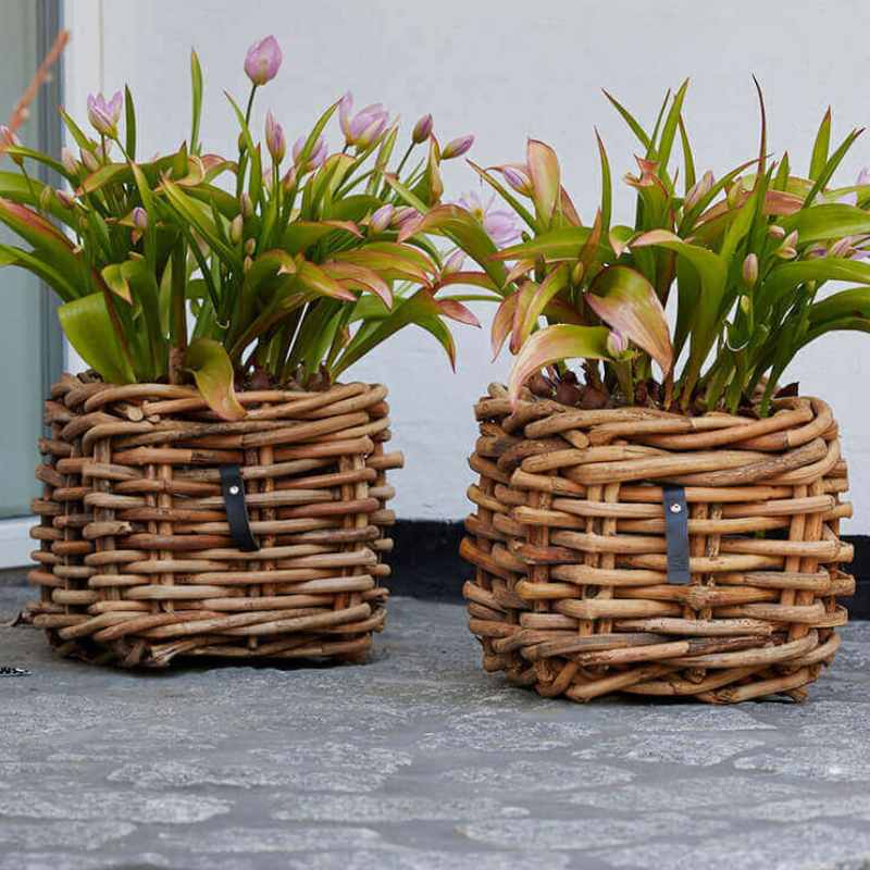 Rattankorb eckig Mini Low von A2 Living für Indoor und Outdoor Länge 27 cm, Breite 27 cm, Höhe 24 cm