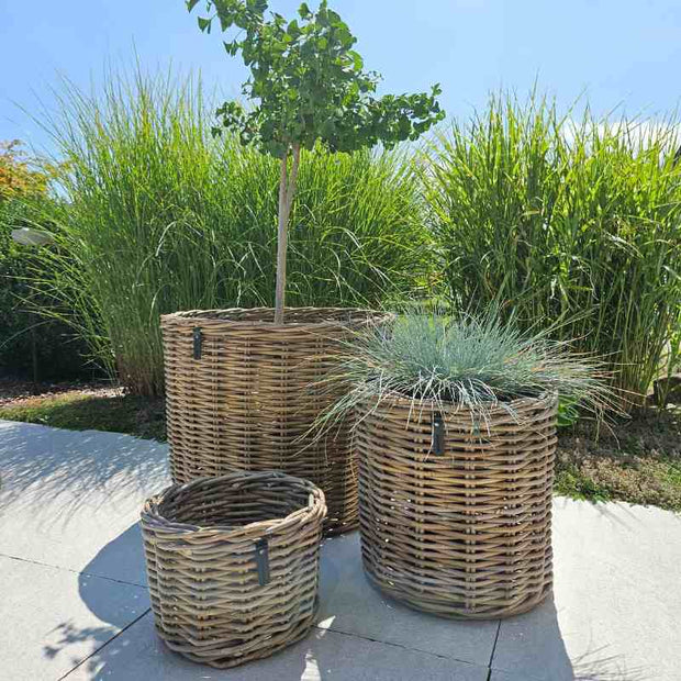 Kubu Rattan-Körbe rund in 3 Größen von A2 Living, für Indoor und Outdoor