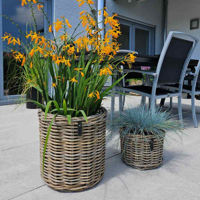 Kubu Rattan-Körbe rund in 3 Größen von A2 Living, für Indoor und Outdoor