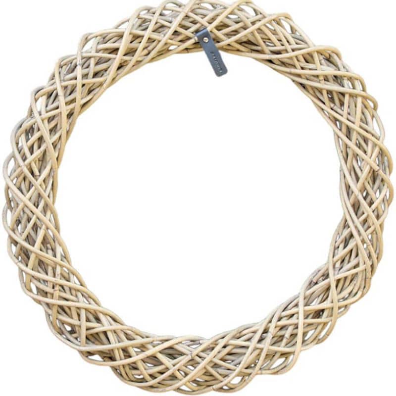 Rattan-Kranz in drei Größen, aus Kubu Grey Rattan, zum Aufhängen