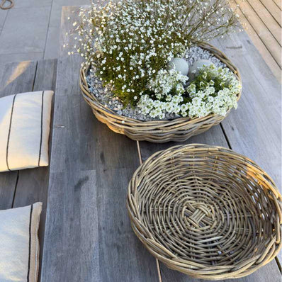 Rattan-Schalen KUBU rund 2er-Set