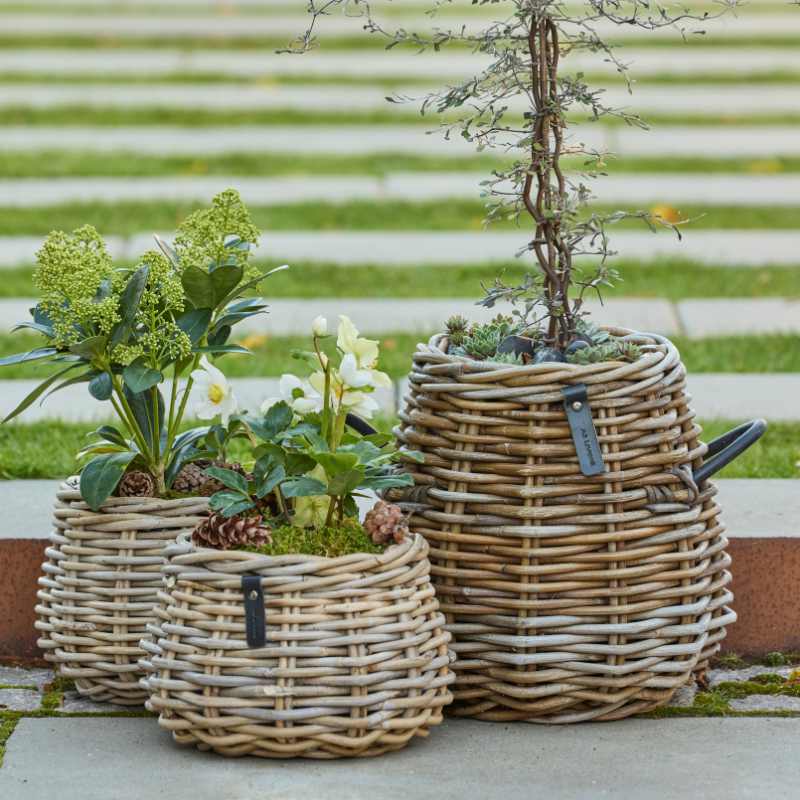 Rattan-Blumentopf KUBU 