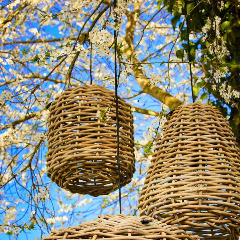 A2 Lilving Lampenschirm Cylinder aus Kubu Grey Rattan