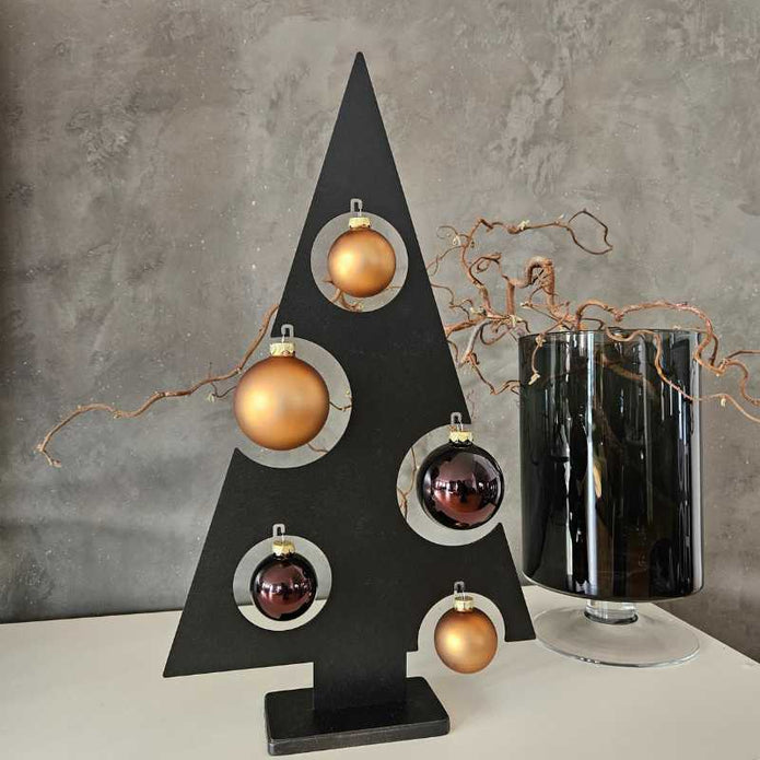 Weihnachtsbaum aus Metall, schwarz pulverbeschichtet