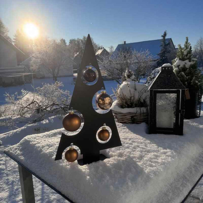 Weihnachtsbaum aus Metall, schwarz pulverbeschichtet