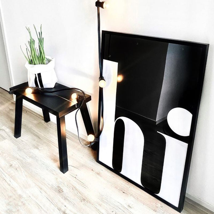 Poster mit Aufdruck schwarz-weiß 70x50 cm