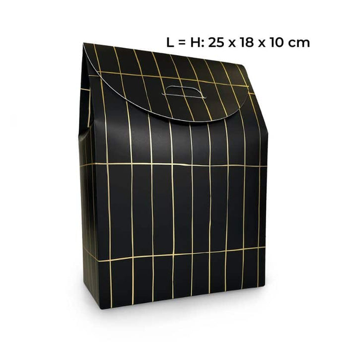 Geschenkbox im 3er Set in 3 verschiedenen Größen, schwarz -gold