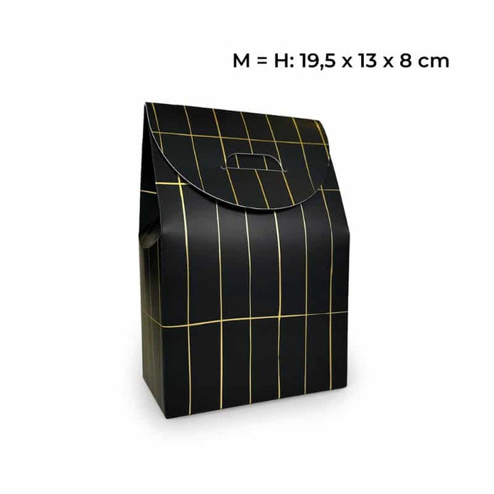 Geschenkbox im 3er Set in 3 verschiedenen Größen, schwarz -gold