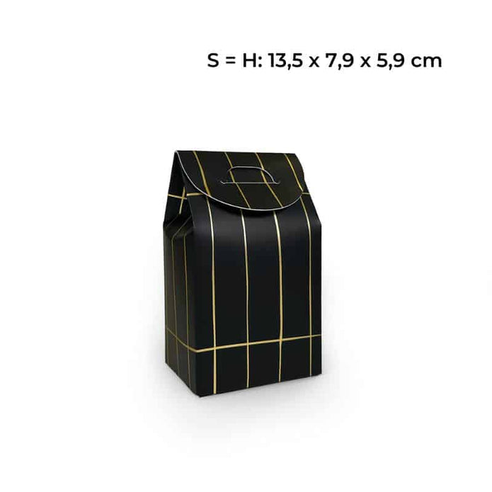 Geschenkbox im 3er Set in 3 verschiedenen Größen, schwarz -gold
