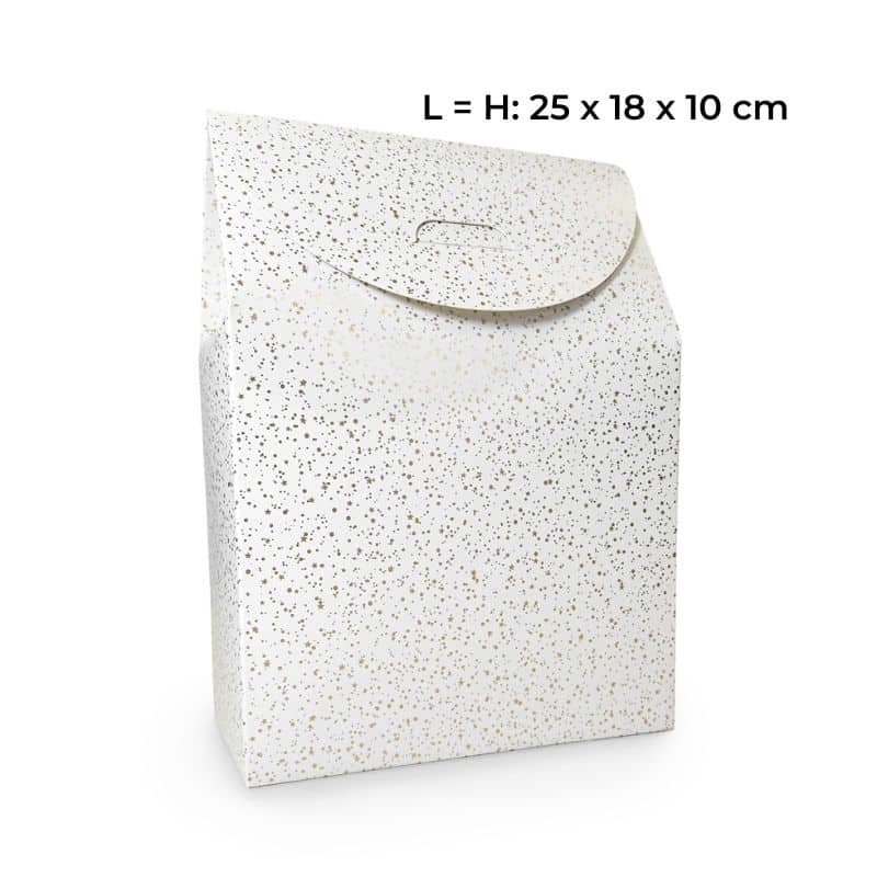 Geschenkbox im 3er Set in 3 verschiedenen Größen, weiß-gold