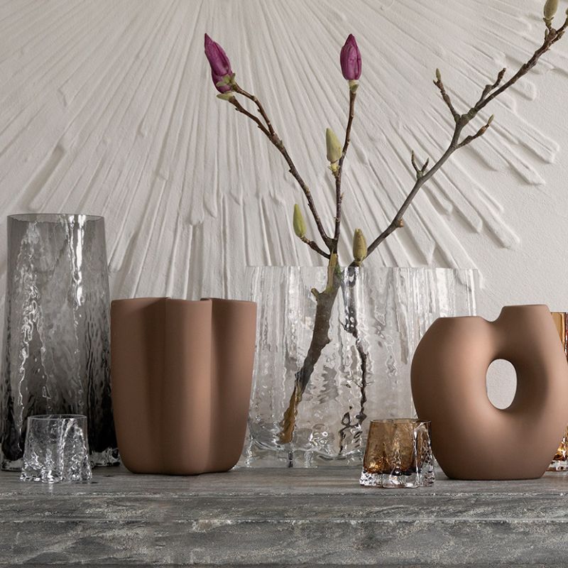 Vase Gry Wide 19 cm von Cooee in der Farbe clear / klar