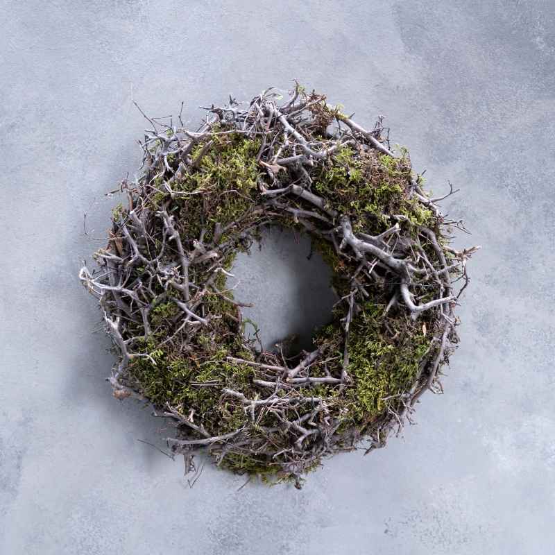 Kranz aus Moos und Bonsai-Ästen, Durchmesser 35 cm