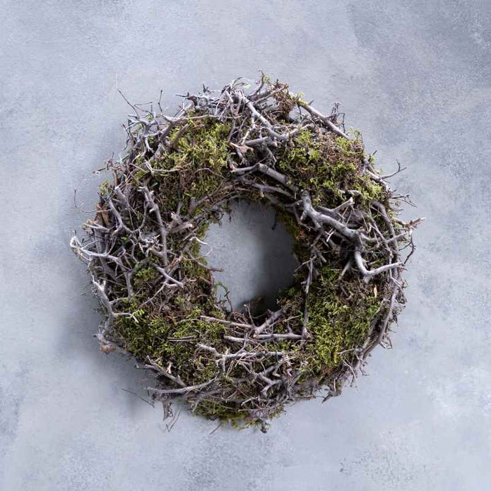 Kranz aus Moos und Bonsai-Ästen, Durchmesser 35 cm