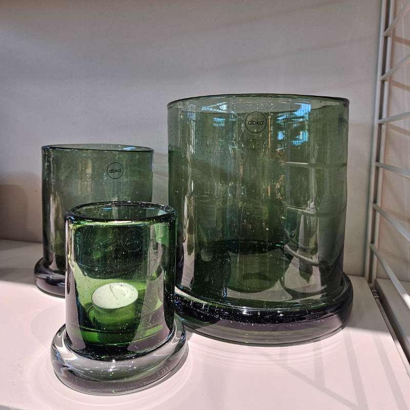 Windlicht Bubble aus Glas grün,gross, in drei Größen