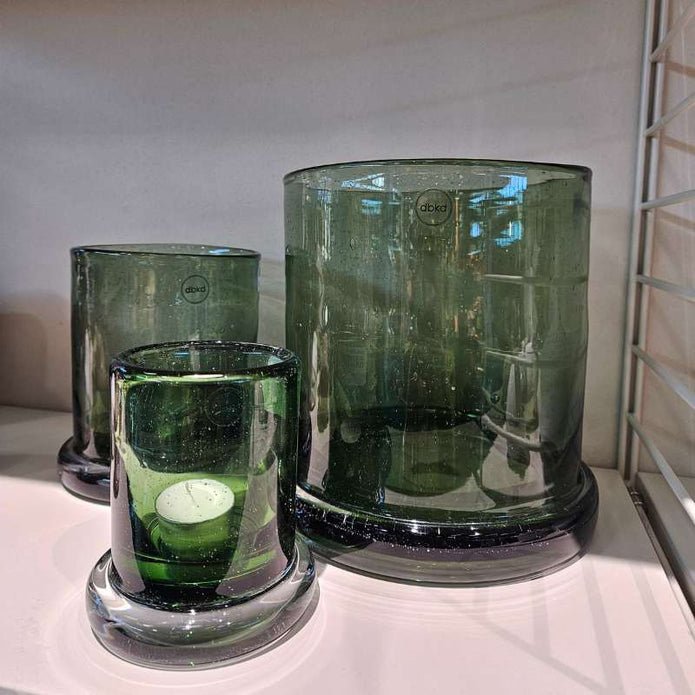 Windlicht Bubble aus Glas grün,gross, in drei Größen