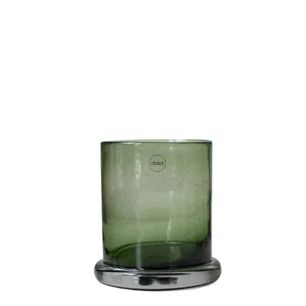 Glas Windlicht Bubble grün, mittel