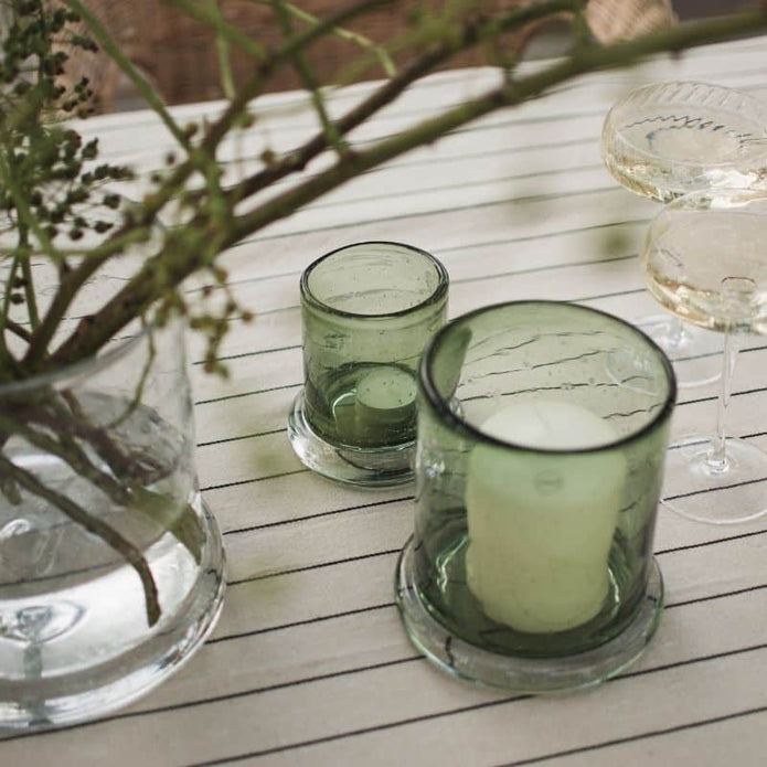 Windlicht Bubble aus Glas grün, mittel von DBKD