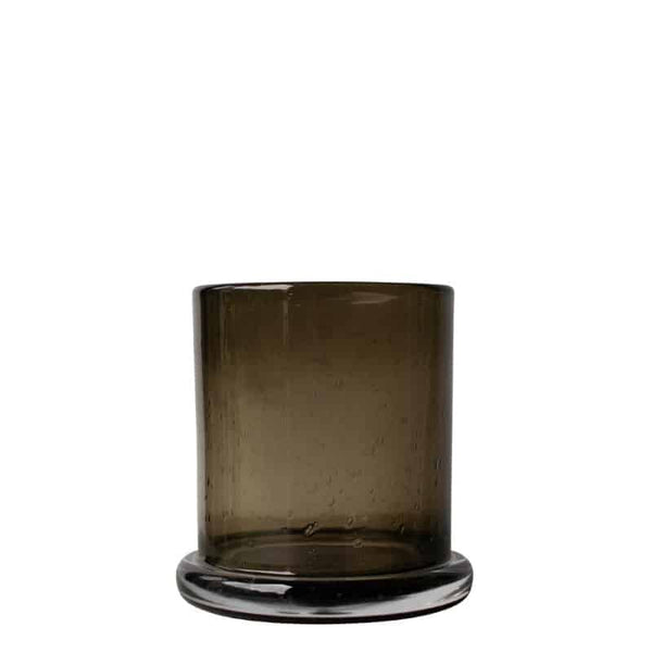 Glas Windlicht Bubble braun, mittel