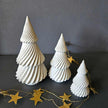 Handgefertigte Weihnachtsbäume aus Beton, 3er Set