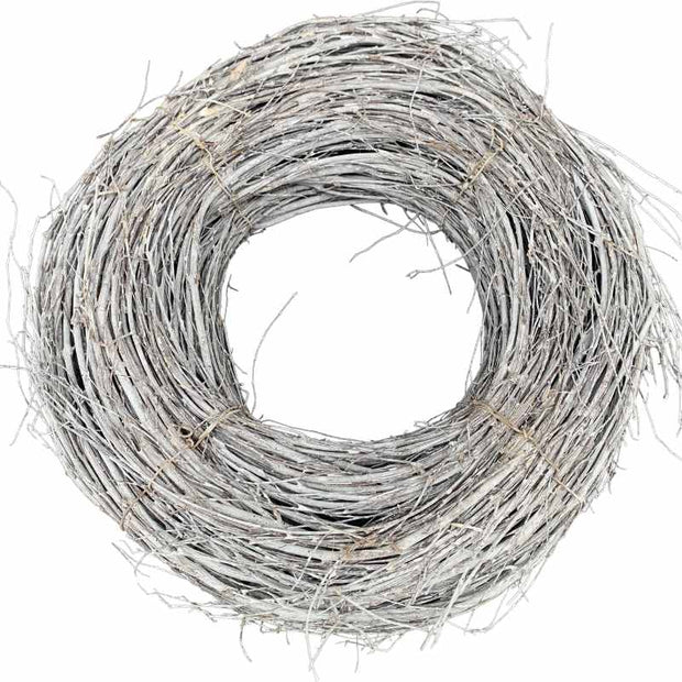 Rattan-Kranz weiß in zwei Größen