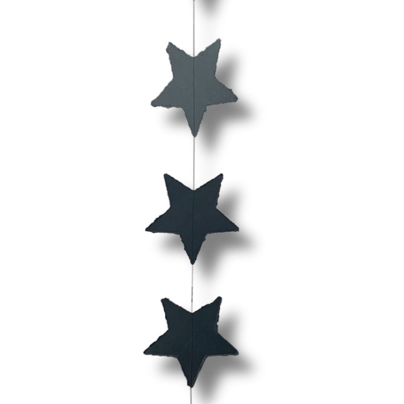 Sternkette schwarz mit Sternen aus Papier 150 cm lang