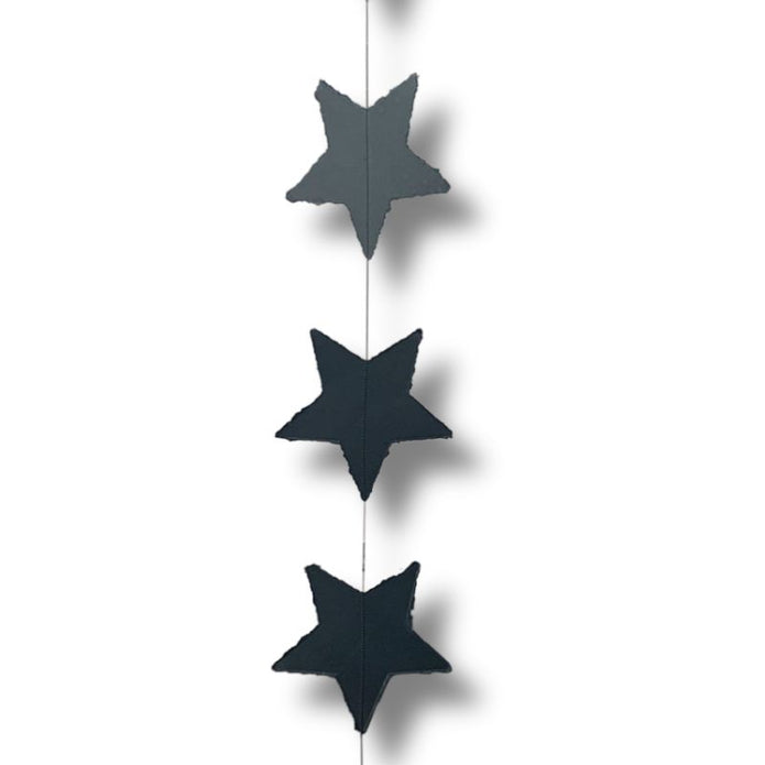 Sternkette schwarz mit Sternen aus Papier 150 cm lang