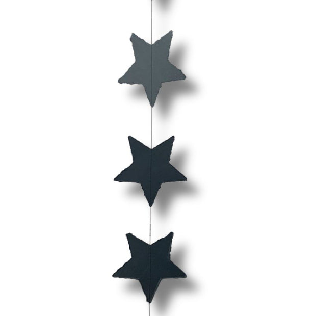 Sternkette schwarz mit Sternen aus Papier 150 cm lang