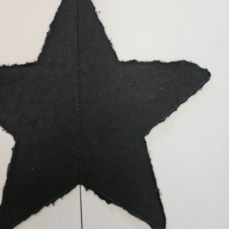 Sternkette schwarz mit Sternen aus Papier 150 cm lang
