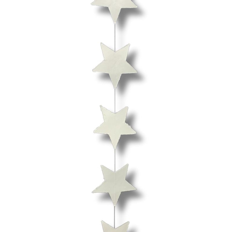Sternkette weiss mit Sternen aus Papier 150 cm lang