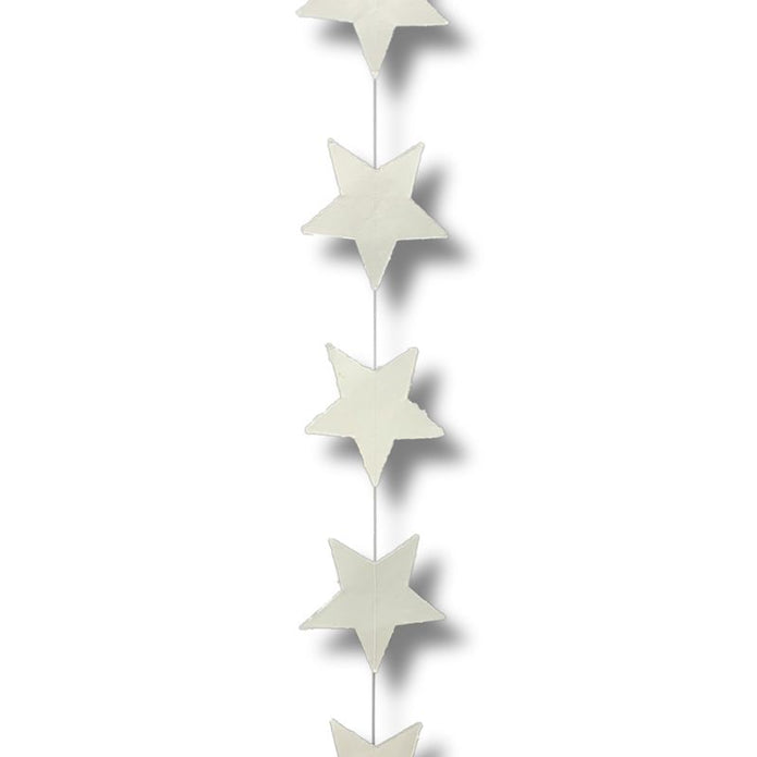 Sternkette weiss mit Sternen aus Papier 150 cm lang