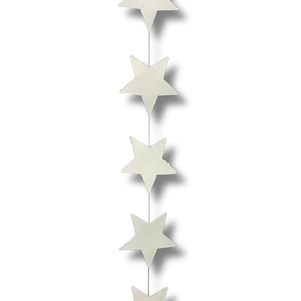 Sternkette weiss mit Sternen aus Papier 150 cm lang