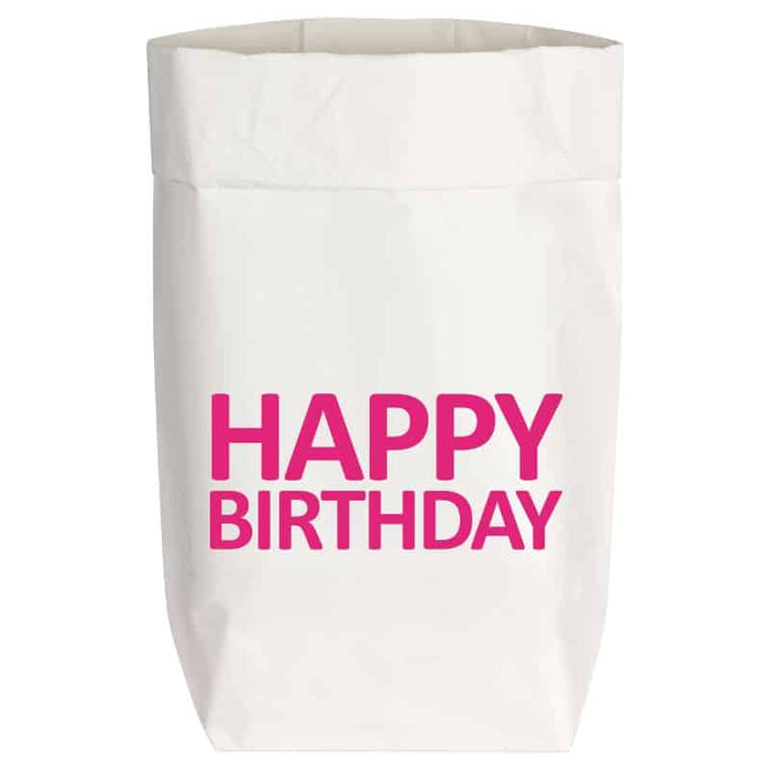 Geschenktüte aus Papier weiß, von 17;30 Hamburg, HAPPY BIRTHDAY, H