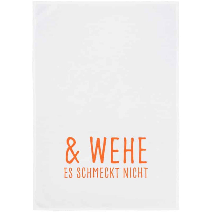 Geschirrtuch mit Spruch "& wehe es schmeckt nichtl" 100% Baumwolle, 70x50 cm von 17;30 Hamburg