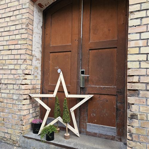 Holzstern unbehandelt in zwei Groessen, klappbar