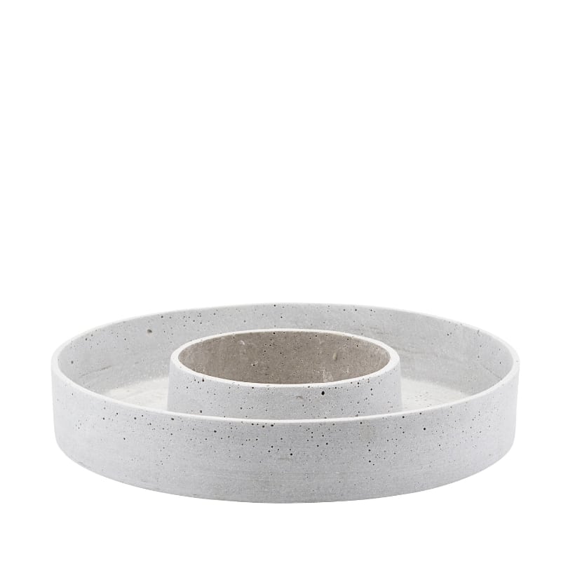grauer Kerzenhalter The Ring von House Doctor aus Polystone