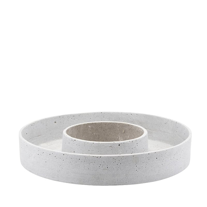 grauer Kerzenhalter The Ring von House Doctor aus Polystone