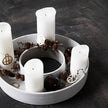 grauer Kerzenhalter The Ring von House Doctor aus Polystone