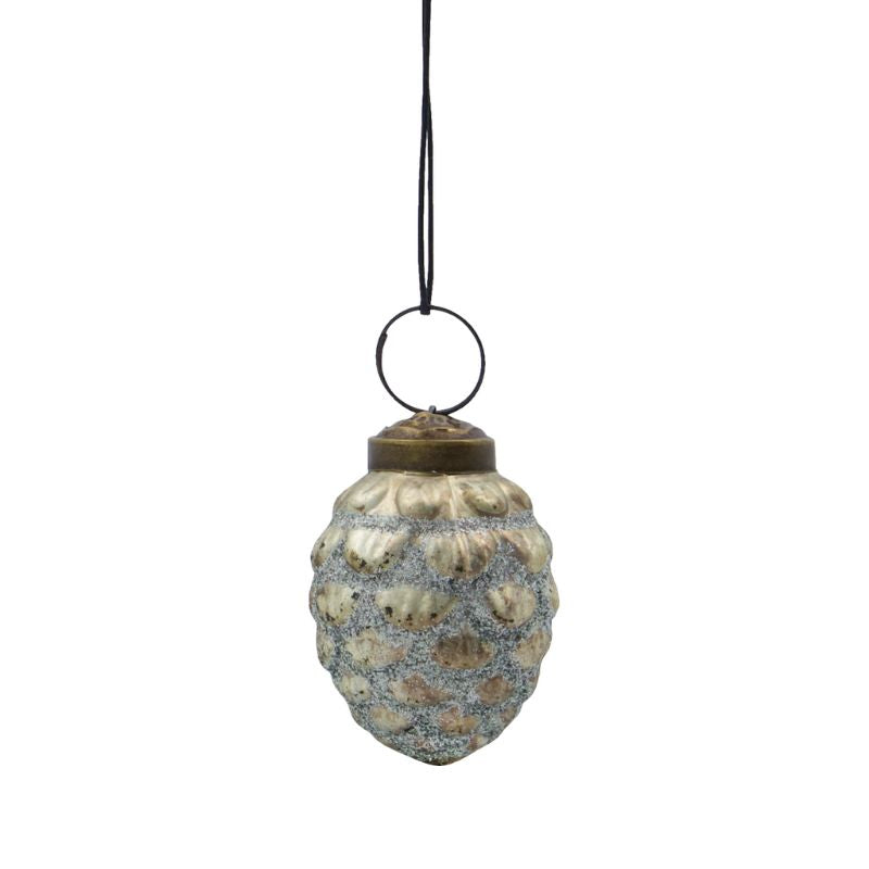 Weihnachtsschmuck Cone von House Doctor, Ornamente im 4er Set, Antik-Silber