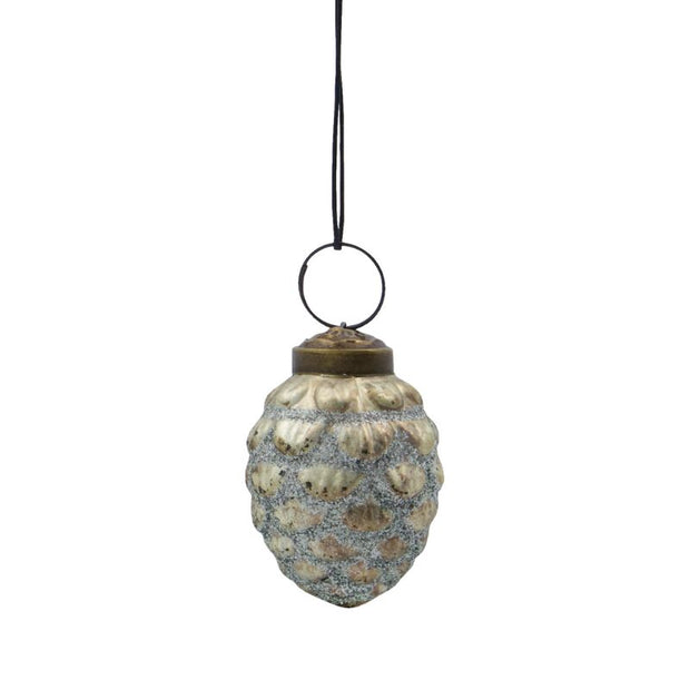 Weihnachtsschmuck Cone von House Doctor, Ornamente im 4er Set, Antik-Silber