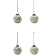 Weihnachtskugeln Rhomb 4er Set von House Doctor, antik-silber