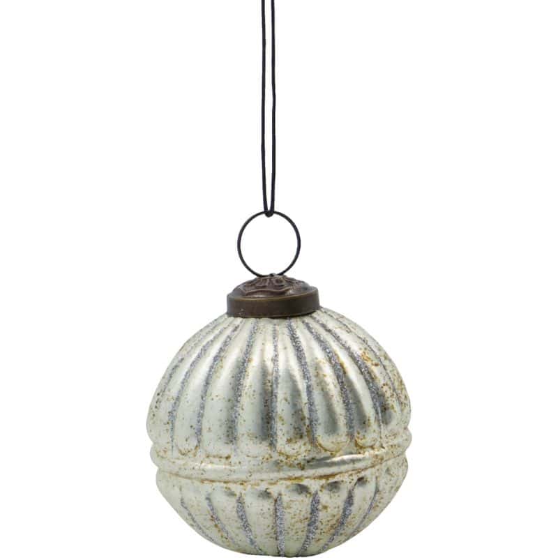 Weihnachtskugeln Rhomb 4er Set von House Doctor, antik-silber