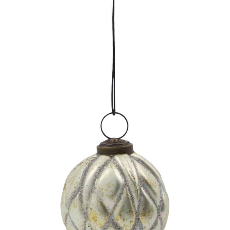 Weihnachtskugeln Rhomb 4er Set von House Doctor, antik-silber